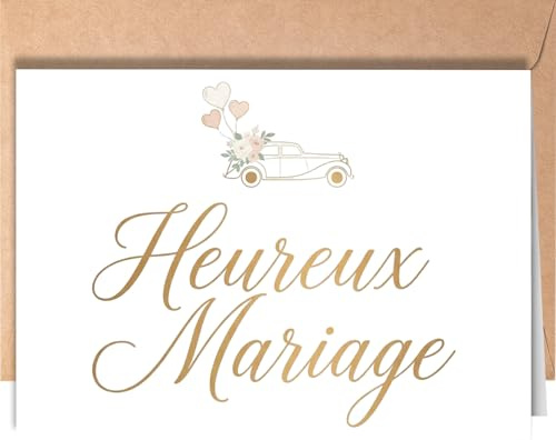 Greeting Cards for Everyone Carte de Mariage Félicitation avec enveloppe - Heureux Mariage - Carte Voeux Mariage Originale - Cadeau Pour Couple, Les Maries - EU 245