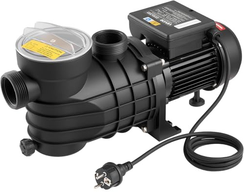 VEVOR Pompe Piscine Hors Sol 180 W Pompe Filtration Piscine 10800 L/h pour Piscines Hors Sol, Spa, Vitesse Unique, avec Panier Filtre, Couvercle, 2850 tr/min, Hauteur Refoulement Max 8 m, 220-240 V CA