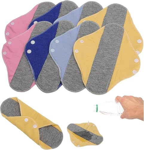 8 Pezzi Assorbenti Lavabili salvaslip lavabili Mestruale Ecologici in Fibra di Bambù, Assorbente Lavabile Igienici,salvaslip cotone,fodera per mutandine,adatto a tutte le donne,23 cm
