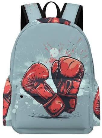 TPISLI Cartable Motif Boxe Gant Filles et Garçons 7 Ans Sac Scolaire Boxe Passionné CP CE1 Grand Format Léger pour Cadeau d'Anniversaire Voyage Sorties et Loisirs Usage Quotidien