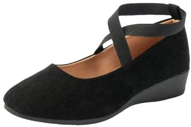 Generisch Ballerines élégantes pour femme avec lanières - Chaussures plates avec sangle croisée élastique - Chaussures basses élégantes à bout en dentelle - Chaussures de soirée confortables et douces