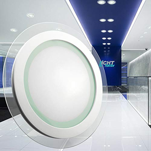 LED Panel 18W RUND Glasrand leuchtend Einbaustrahler Einbauleuchte Deckenstrahler Deckenleuchte Deckenlampe Ultraslim Slim EEK: A