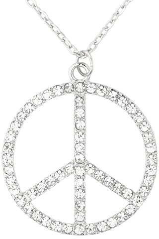 W WIDMANN MILANO Party Fashion 03557 - Strasskette Hippie, Peace-Zeichen, Schmuck, Gliederkette, Karneval, Mottoparty