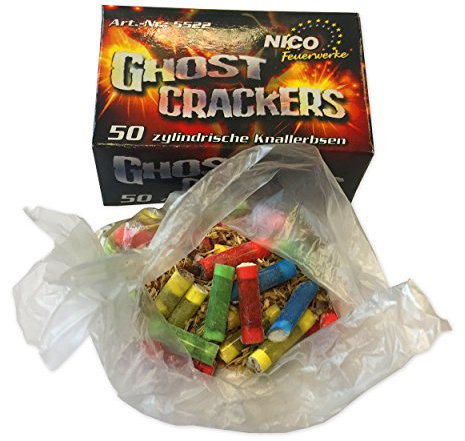 1.000 Stk. Ghost Cracker knallbunte zylindrische Knallerbsen mit Plastikkörper - Knallteufel Feuerwerk Neuheit