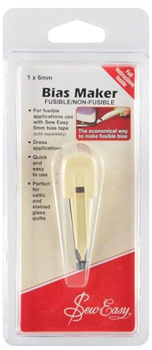 Sew Easy Bias Binding Maker –Creates 6mm Tapes Fusible & Non Fusible for Decoration in Celtic & Stained Glass Quilts, Sewing, Dressmaking
