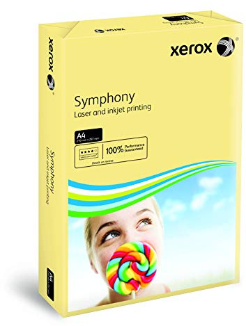 Xerox 003R93219 färgat skrivarpapper kopieringspapper Symphony pastell Din A4, 160 g/m², 250 ark per förpackning, elfenben