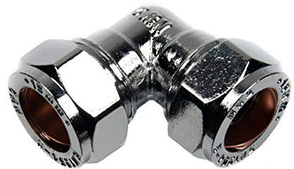 22mm Compression Elbow 90 Degrees Bend Chrome Plumbing Pipe Fitting Thunderfix