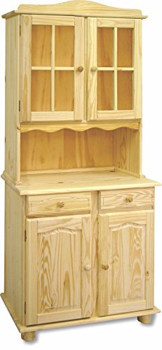 MOBLIT Alacena de Dos Puertas Sin Barnizar Realizada en Madera de Pino Macizo Natural Serie Canet Medidas (197x88x42) cm (AltoxAnchox Fondo) Decorala a tu Gusto.