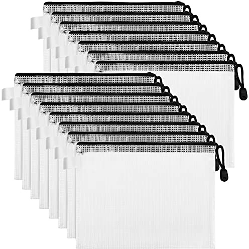 Belle Vous Große Plastik Dokumententasche Reißverschluss Mappe Transparent (15Stk) – Dokumentenmappe A4 Sammelmappe A4 – Sichtmappe A4 Wasserdichte Reiseunterlagen Mappe, Organizer A4 für Dokumente