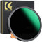 K&F CONCEPT Nano-X ND Filtro Variable ND2-ND400 (1-9 Stop) 55mm Filtro de Densidad Neutra Variable de Vidrio Óptico con 28 Capas Revestimiento Nano con Estuche