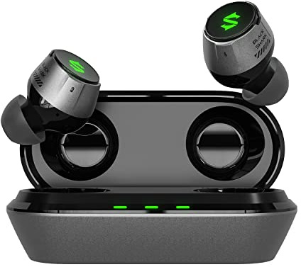Black Shark kabellose Ohrhörer mit 35 ms ultraniedriger Latenz, Gaming-Bluetooth-Ohrhörer mit Studioqualitätssound, Bluetooth 5.2, IPX5, 24h Wiedergabezeit, klare Mikrofone, Bequeme Passform