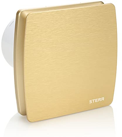 STERR Bathroom Extractor Fan LFS100-QZT 100 mm with Timer and Backdraft Shutter Gold - Silent Bathroom Fan