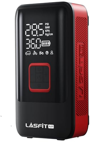 LAP-TK1 Tire Inflator Portable Air Compressor [Fit Pickup Truck & Large SUVs] 150PSI Tire Inflator 12000mAH Battery Operated Air Pump for Car Tires with Digital Pressure Gauge, Smart Auto Stop