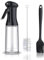 Layba Sprüher 200ml Öl-Sprühflasche aus Glas Tropffrei mit ON/OFF Funktion - Inklusive Reinigungsbürste und Öl Pinsel, Essig und öl Sprüher Perfekt für Grillen Backen und Salate (Schwarz)