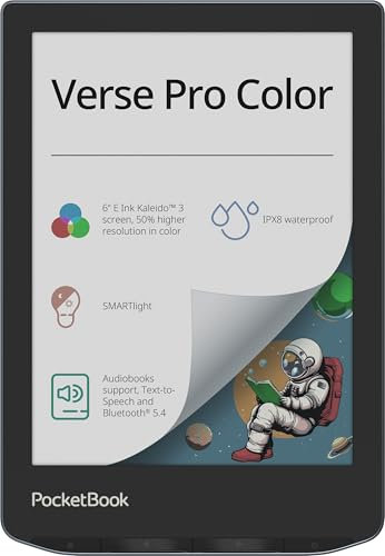PocketBook Verse Pro Color E-Reader 6 Táctil ?Lector Ebooks Resistente al Agua Audio Libros Azul