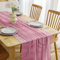 Tischläufer Altrosa, 80x300cm Tischläufer Modern, Rosa Musselin Tischläufer, Tischläufer Boho für Deko Taufe, Hochzeit Deko, Küche Tisch Deko, Party Geburtstag Dekor