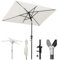 Sekey Parasol rectangulaire pour balcon, terrasse et jardin, 200 × 125 cm, avec support de parasol pour balcon, terrasse et jardin, résistant au vent, inclinable UPF 50+