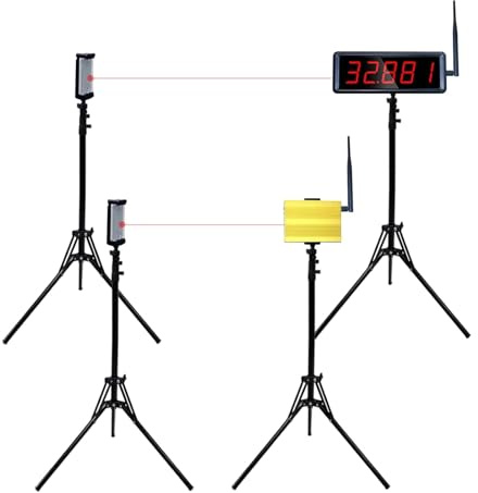 Ousmile Temporizador láser inalámbrico para sprints, sistema de temporizador láser para pista de 40 y 60 yardas, reloj de carreras, cronómetro electrónico para running/campo de pista/velocidad (alta