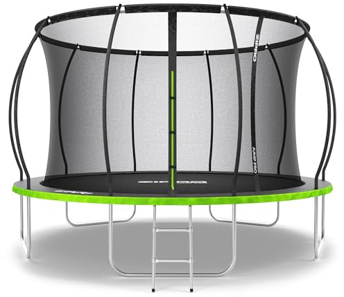ZIPRO JumpPro PREMIUM Trampolino da Giardino, Trampolino per Bambini, con Rete Interna, Resistente, Protezione UV, Montaggio Facile, Portata fino a 150 kg, Ø 252/312/374/435/496 cm