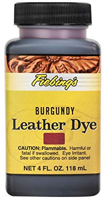 Fiebing's Leather Dye 4oz Burgundy - alcohol based penetrating & permanent leather dye