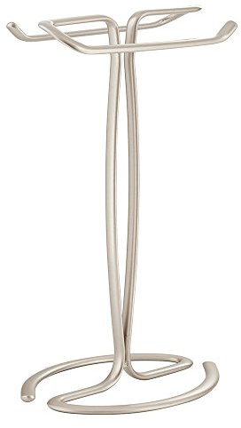iDesign Axis Portasciugamani da terra, Sostegno per asciugamani in metallo, argento opaco