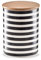Zeller 19824 Vorratsdose m. Bambusdeckel Stripes, Keramik, ca. Ø 11,5 x 15 cm, 900ml, schicke Aufbewahrungsdose im Streifen-Look, lebensmittelecht, Frischhaltedose