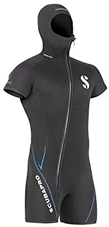 SCUBAPRO Definition Weste 6.0 Herren 6 mm Eisweste mit Kopfhaube Navy Blue Tauchen Neopren Langarm Reißverschluss Medium Männer Taucher Erwachsene