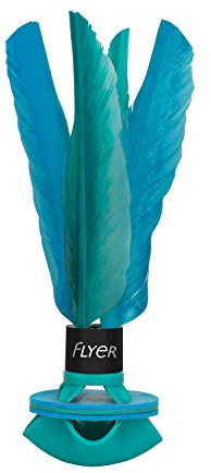 Waboba Flyer - Federball aus Weichgummi, Badminton-Wurfgeschoss für Drinnen & Draußen, Trainingsgerät für Solo-Übungen, für Kinder & Erwachsene, für Alle Altersgruppen - Mint Green/Blue (22 cm)