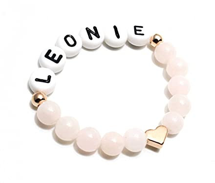 Babyarmband Armband Jade rose-gold Taufe Geburt Namensarmband Mädchen