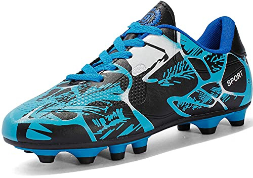 NEUSOP Chaussures de Football pour Garçons et Filles - Chaussures d'Entraînement Sportives pour Enfants, A Bleu, 31 EU