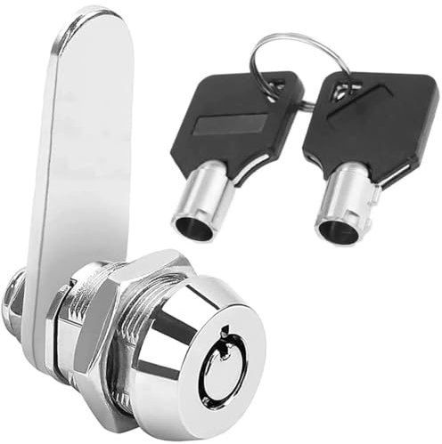 Litensh serrure à came tubulaire à filetage, serrure à cylindre verrou de sécurité pour barillet boîte aux lettres pour porte, tiroir, placard, boîte aux lettres avec clés identiques (1, 16mm)