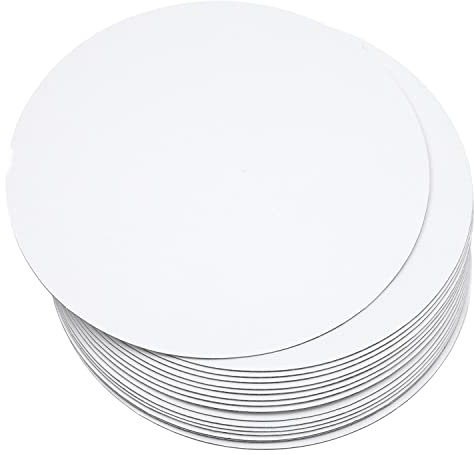 qiqee 8 Inch White Cake Boards Round 40-Packs Circles Rounds Base Food-Grade Cardboard Cake Plate(Thinner But Stronger)