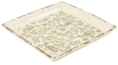 ROCKING GIFTS Vaciabolsillos Bandeja Cuadrado Flor Verde 21x21 cm