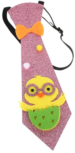 VALICLUD Conjunto De Corbata Ajustable Para Fiesta De Pascua Pajarita Para Niños Con Encantador Patrón De Pollo De Dibujos Animados Adecuado Para Niños Y Niñas