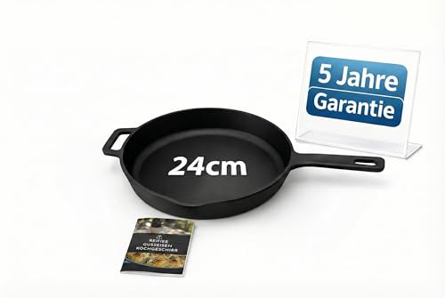Ottia geschliffene Gusseisenpfanne, bekannt aus dem Fachhandel. Sehr widerstandsfähig und robust. 24cm groß. Bratpfanne aus Gusseisen, Cast Iron Pan, Eisenpfanne, Gusseiserne Pfanne. HH Händer.