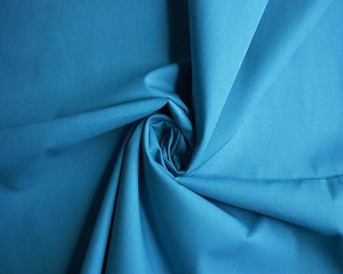 Needleberry Polycotton Fabric - Metre x 112cm - 80% Polyester 20% Cotton - Lightweight Durable Material for Sewing, Crafts & Dressmaking (Turquoise, 5 Meters)