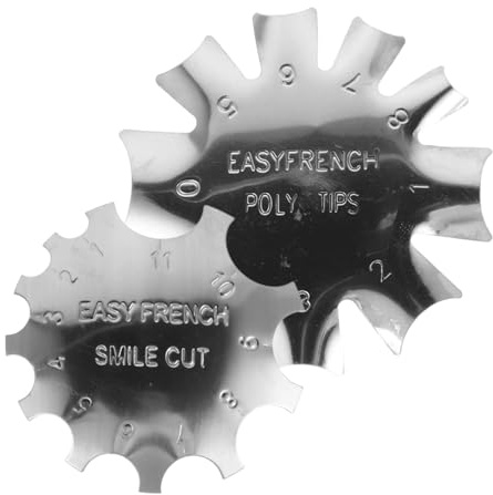 FONDOTIN 2 pezzi Template per French Manicure in Metallo Strumento per Unghie Sagome Curve per Design Precisi Accessori Nail Art per e Personale
