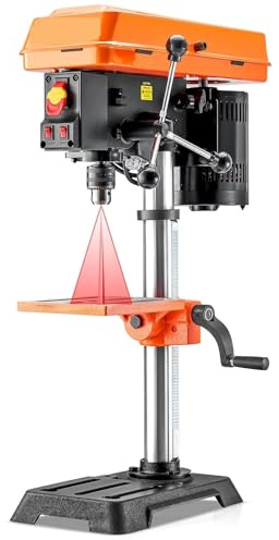 Perceuse à colonne de table 10 pouces avec vitesse réglable de 610/940/1500/2150/2800 tr/min for le bois et le métal,Puissance forte