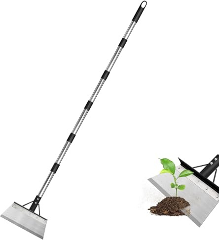 Pala de jardín multifuncional ACESOME, pala de hojas con mango, longitud ajustable, rascador de bordes de césped, pala de hojas para la mano para la eliminación de hielo de la nieve (6 secciones (230