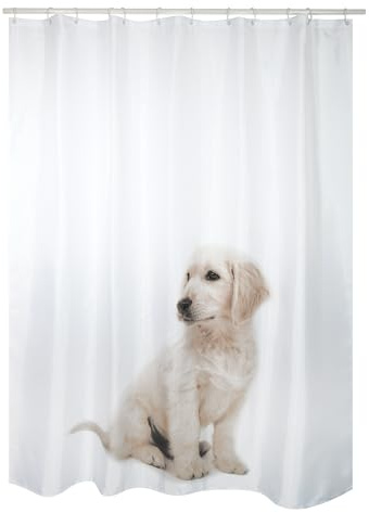 MSV Anti-Schimmel Duschvorhang - Anti-Bakteriell, waschbar, wasserdicht, mit 12 Duschvorhangringen - Polyester, „Scott“ 180x200cm