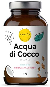 SAUTÓN Acqua di Cocco in Polvere, Real Coconut Disidratato, Solubile, Biologico, Multivitaminico, Vegano, 150gr
