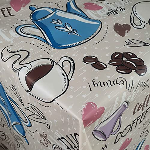 Wachstuch Wachstischdecke Tischdecke Gartentischdecke Größe wählbar Good Morning Kaffee Eckig 130 x 160 cm abwaschbar