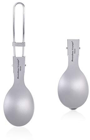Boundless Voyage Titanium Folding Spork Fork Set - Outdoor Camping Tableware - Travel Cutlery Ti1021T