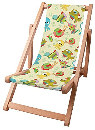 DreamRoots Kinder Liegestuhl Outdoor, Klappbarer Gartenstuhl für Draußen, Faltbarer Campingstuhl mit Waschbarem Bezug aus 100% Polyester bis zu 130 kg