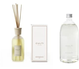 Diffusor Culti Milano Style 500 ml mit Nachfüllung für 1000 ml Diffusor | mediterraner Duft | CULTI MILANO | Haltbarkeit 6 Monate | Meterware 30 qm