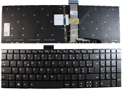 Power4Laptops Française Rétro-éclairé Gris Clavier pour Ordinateur Portable (PC) de Remplacement Compatible avec Lenovo IdeaPad 5 15ALC05
