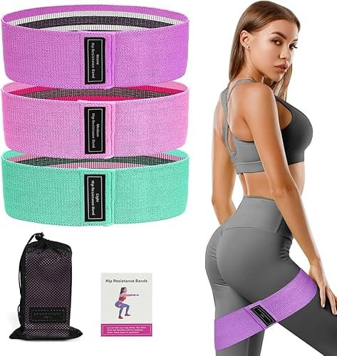 Flintronic Resistance Hip Bands, 3PC Resistance Bands, Fitnessbänder Set in 3 Zugkraftstärken, Hip Widerstandsbänder Trainingsband Yogaband Gymnastikband für Yoga, Pilates, Krafttraining, Beintraining