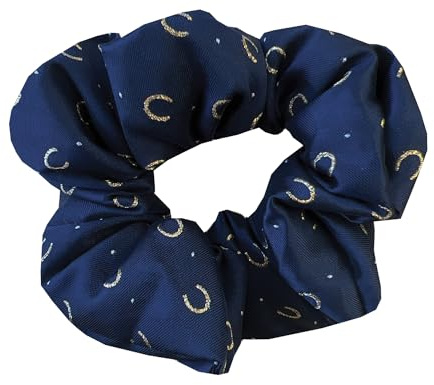 Equetech Chouchou à Cheveux en Forme de Fer à Cheval à Pois Bleu Marine Doré 1 Unité