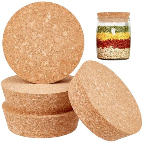 OLYCRAFT 4 Pcs Large Cork Stoppers Tapered Cork Plugs Wood Corks Lids Bottle Lids Cork Stoppers 9.4~11cm Wine Bottle Stoppers Wood Jar Cork for Kitchen Wedding Favor Canning - 3.2cm Thick