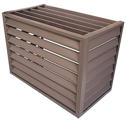 Mini-Split-Klimaanlagenabdeckung aus Aluminium für Außengeräte, brauner Lamellenzaun zum Verstecken von Wechselstrom im Innen- und Außenbereich